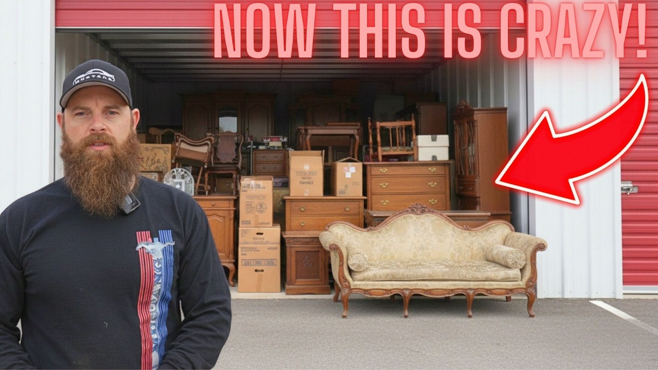 Insane antique furniture finds in DECADES old abandoned storage unit!