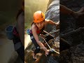 Rock climbing at the waterfall #shorts