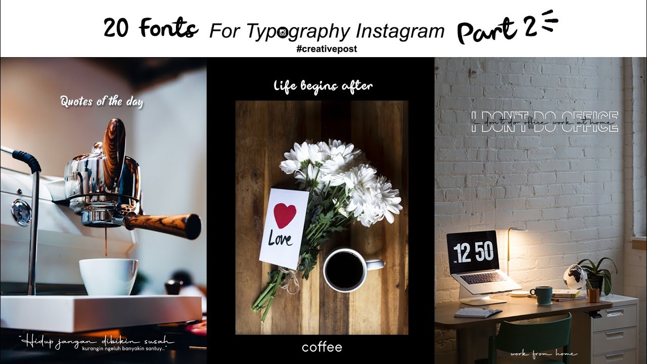 20 font  KEREN  REKOMENDED buat typography  instagram part 2 