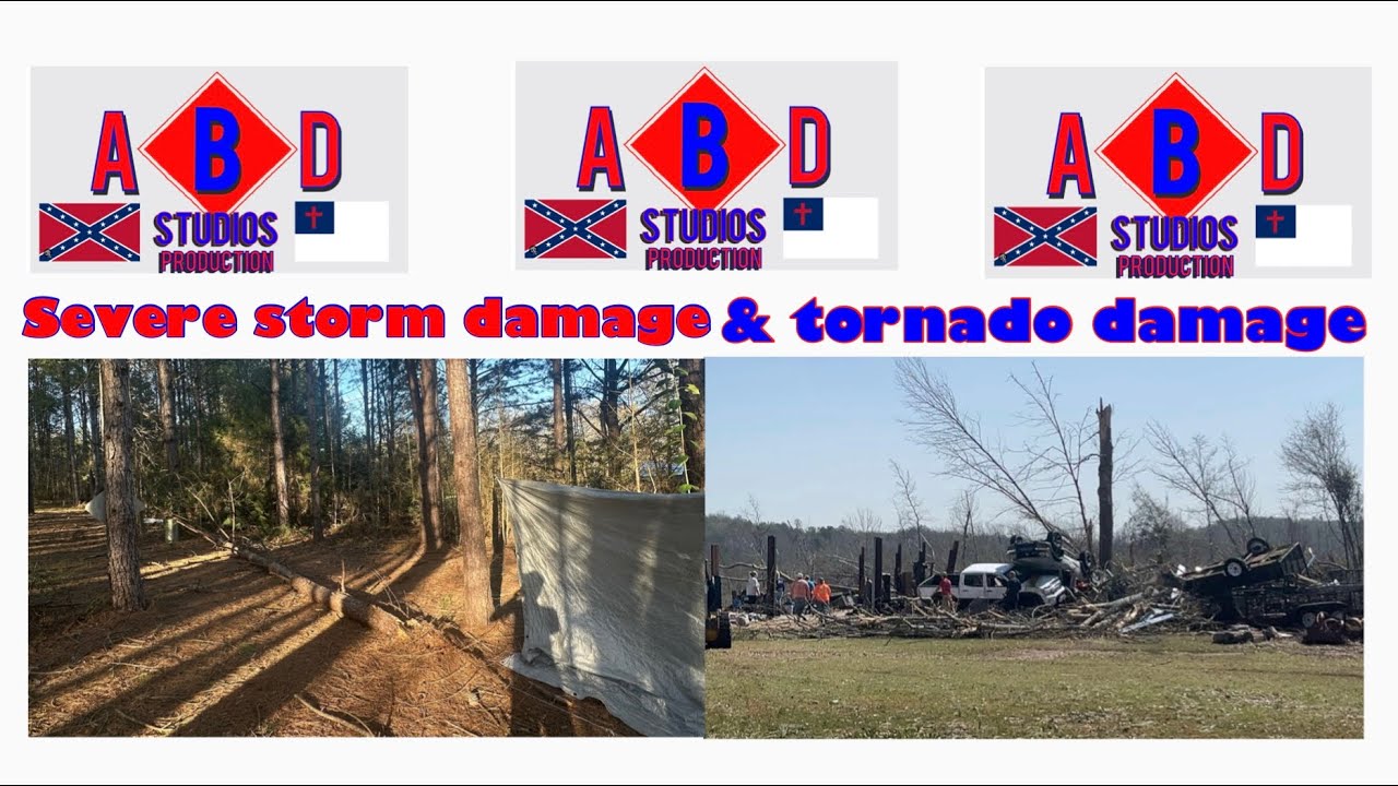 Severe storm damage and Plantersville tornado damage ( videos and ...