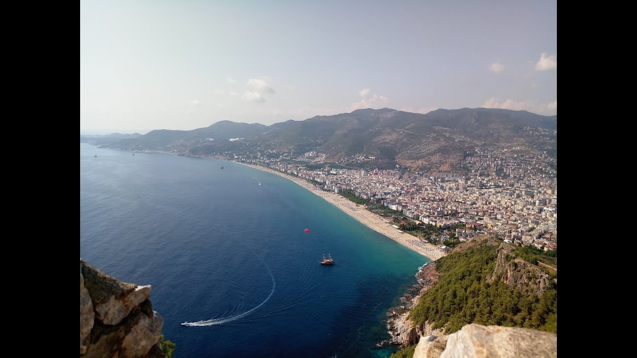 View from Alanya Kalesi Turkey summer Mediterranean Sea.The castle above the sea is a stunning view