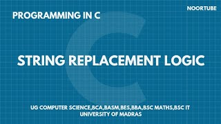 String Replacement logic|# Programming in C|# String functions|part 1