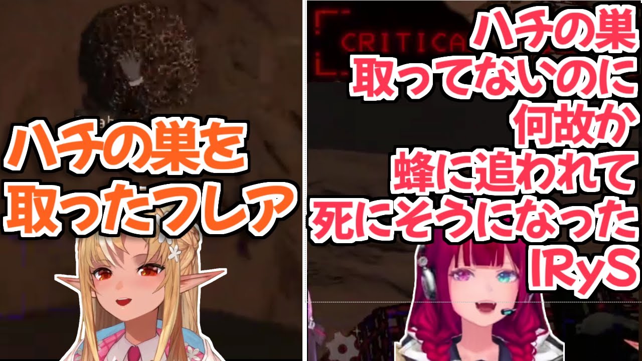 【ホロライブ切り抜き】ハチの巣を取った当人じゃないのに何故か蜂に追われて大変な目に遭ったIRyS【不知火フレア】