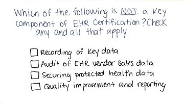EHR Certification Quiz - Georgia Tech - Health Informatics in the Cloud