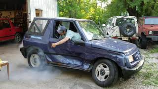 Geo Tracker BURNOUT!!! @Hwy83SUZUKI Suzuki Samurai Sidekick Vitara XL7 X90 1996 Geo Tracker Won 39