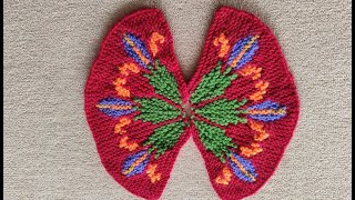 картинка: Красивый бардовый узор для тапочек