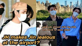 Jinkook almost side by side while in NY #jinkook