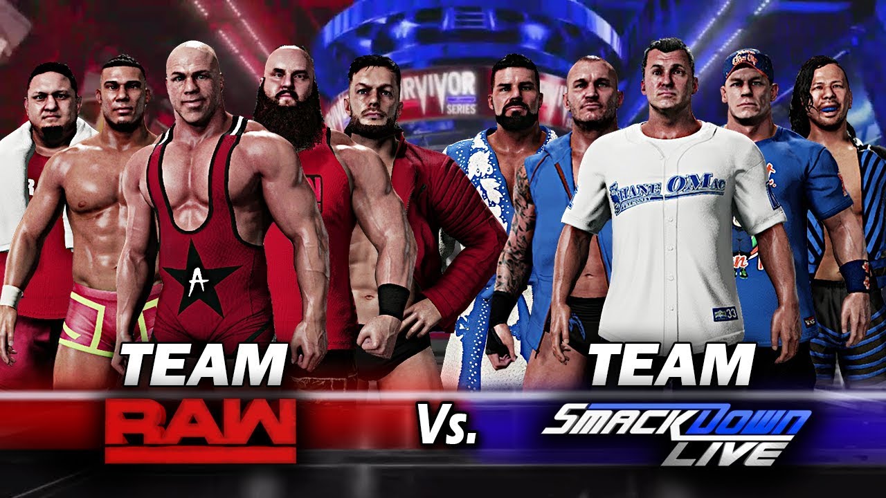 Wwe Survivor Series 2017 Team Raw Vs Team Smackdown Live 5 On 5 Elimination Match Wwe 2k18 