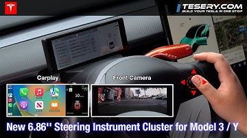 New Tesla Model Y/3 Instrument Cluster Display | CarPlay & Front Camera Upgrade