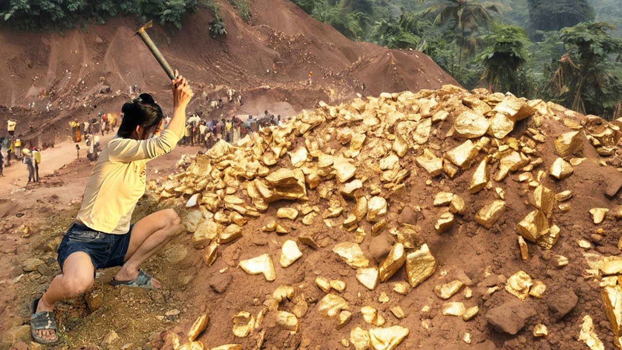 Girl Found Huge Gold Treasure & Agate Gemstone Under Stone / Amazing Found Treasure GOLD Under Stone