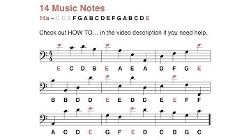 F clef (bass clef): Learn to read the E note in less than 2 minutes (14 notes - 2024)