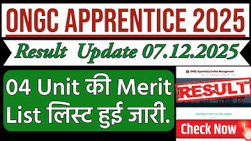 ONGC Chennai, Kolkata, Uran, Mumbai NAPS / NATS Apprentice Result 2025.