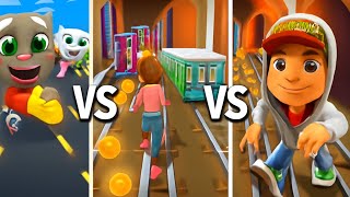 Talking Tom Gold Run vs Subway Princess Runner vs Subway Surfers | Ultimate Runner Game Showdown! screenshot 4