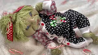 Guinevere Baby Grinch / Soft Sculpture Doll / Grinch Baby / Christmas Doll / Cloth Doll
