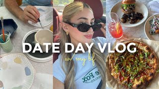 DATE NIGHT VLOG ❥ out to eat, painting ceramics & shopping!