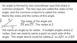 Geometry 1-4 Angle Measure
