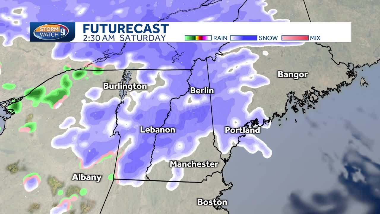 New Hampshire hourly weather: Track light snow Friday night into ...