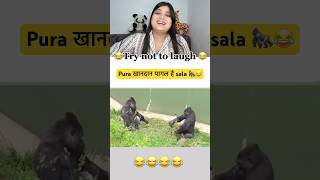 Pure garden ki ghaas saaf krni hai 🦍#funnyvideo #comedy #chimpanzee #reaction #wildanimals #memes