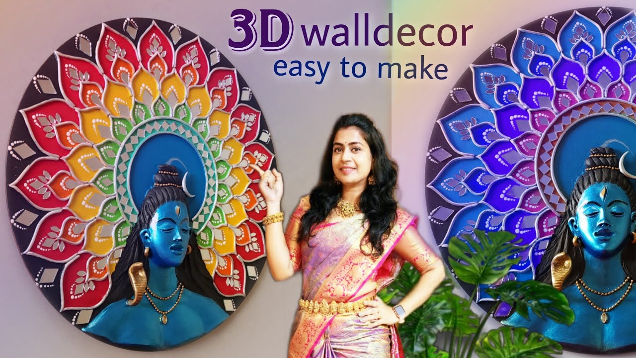 Entrance & Living room wall decor Lord shiva Lippan wall art work in