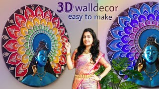 Entrance & Living room wall decor - Lord shiva Lippan wall art work in 3D way😱