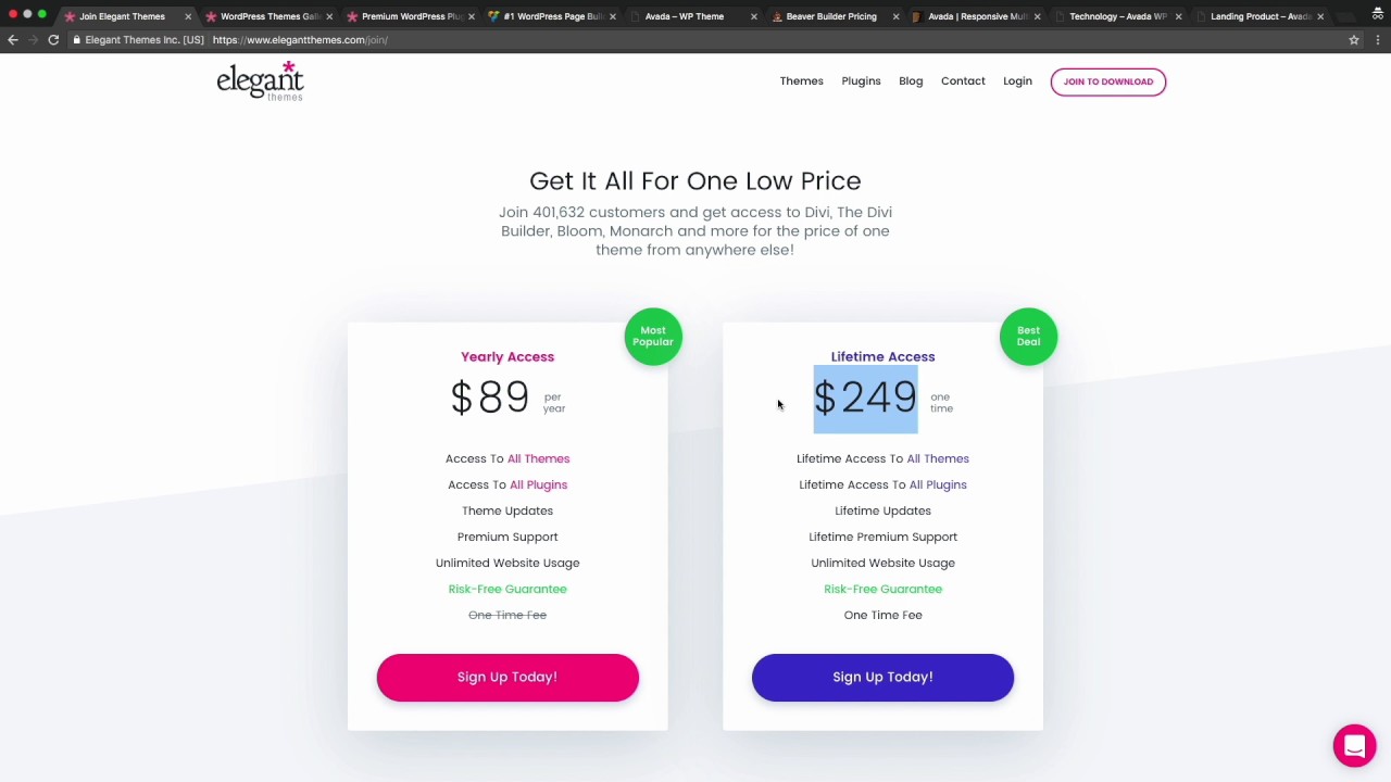 Divi Theme Pricing Comparison