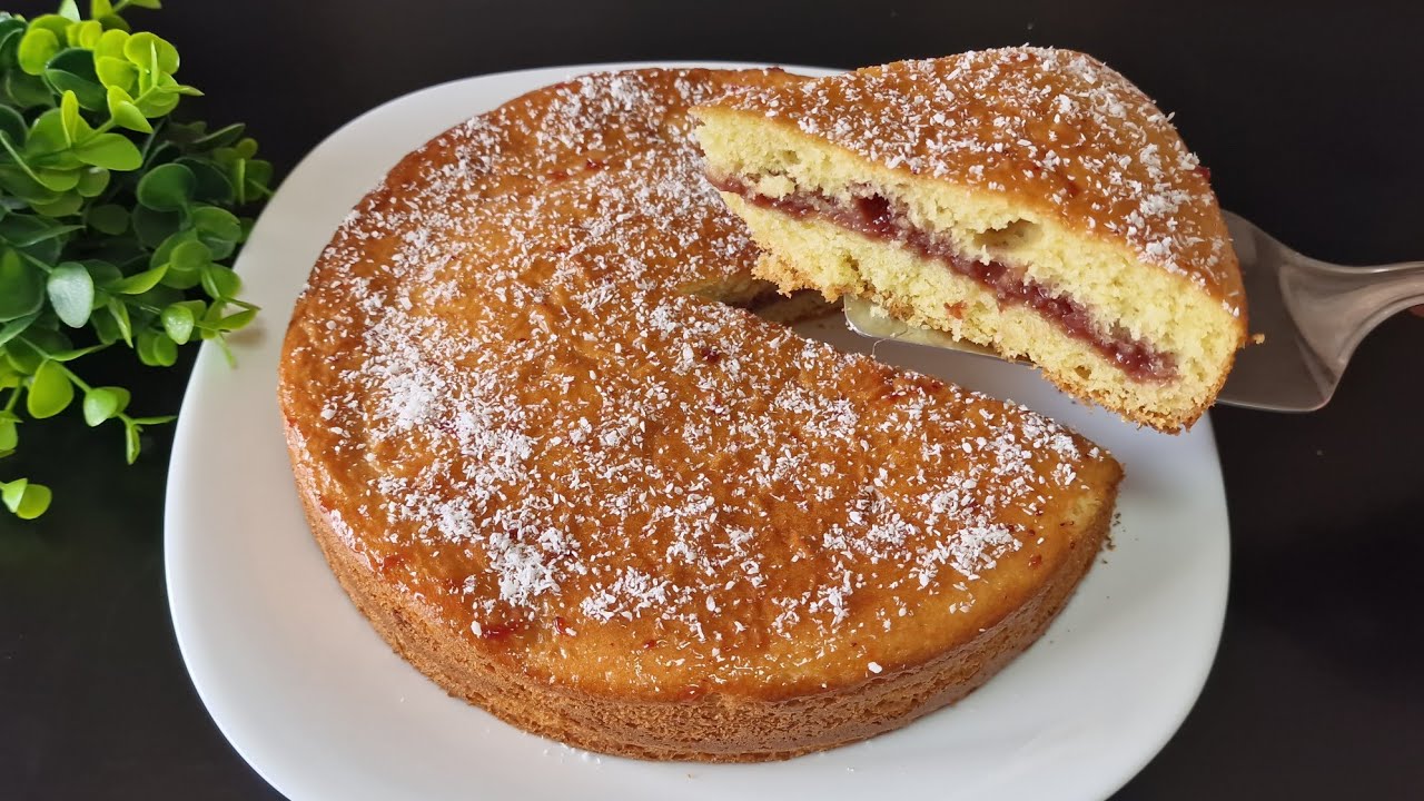 torta versata ai 6 cucchiai ‼️ripiena di marmellata 😋scomparirà in un minuto, incredibilmente buona🤤