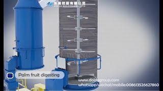 How is palm fruit digested in palm oil making process? 3D animation of palm fruit digester machine