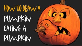 This drawing tutorial will teach you how to draw a scary halloween
jack-o-lantern eating little pumpkin. i love the idea of cannibal
monster pumpkin as...