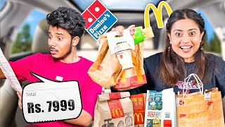 Letting The Person in Front of Me Decide What I eat for 24 Hours Challenge !