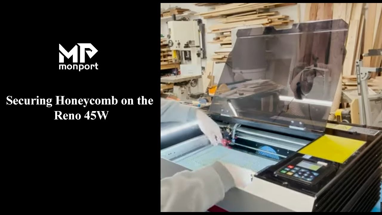 まろんページ Securing the Monport Reno 45 Honeycomb #monportlaser - YouTube
