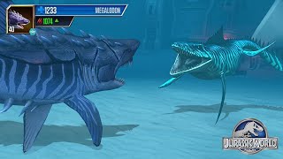 MOSASAURUS VS MEGALODON LEVEL 157 - AQUATIC TOURNAMENT || JURASSIC WORLD THE GAME screenshot 5