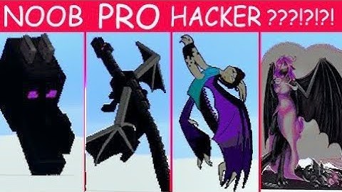 Pixel Art NOOB vs PRO vs HACKER Ender Dragon in Minecraft
