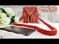 MACRAME PHONE BAG TUTORIAL | DIY MACRAME MOBILE POUCH EASY FOR BEGINNER