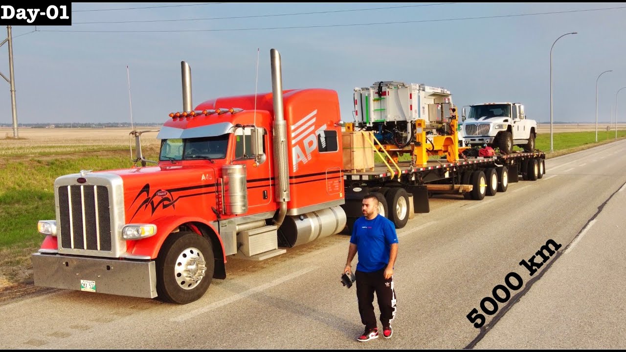 Long Trip Start On PETERBILT Truck BREAK DOWN Canada B Train Long trip start on peterbilt truck break down canada b train
