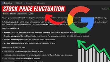 Stock Price Fluctuation - Google Coding Interview Question