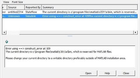how to solve "the current directory is reserved for matlab files" during simulation with Matlab.