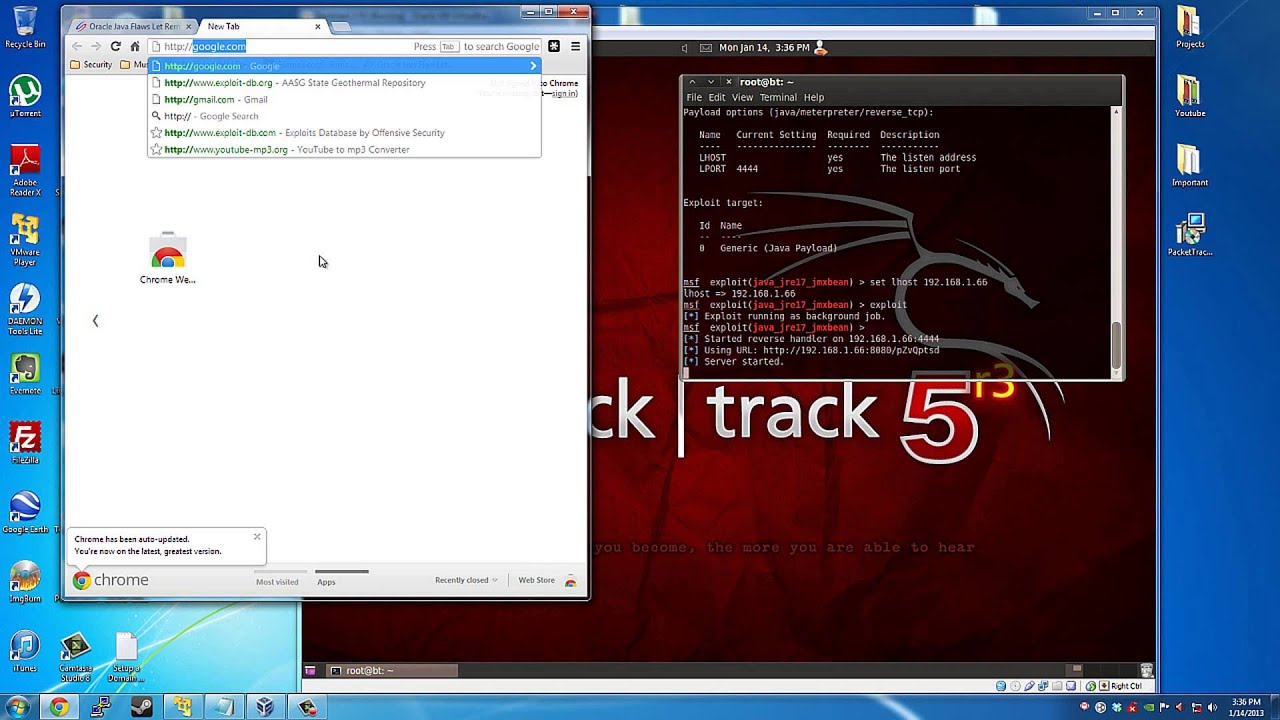 Backtrack 5 R3 - Oracle Java Flaw CVE-2013-0422 - YouTube