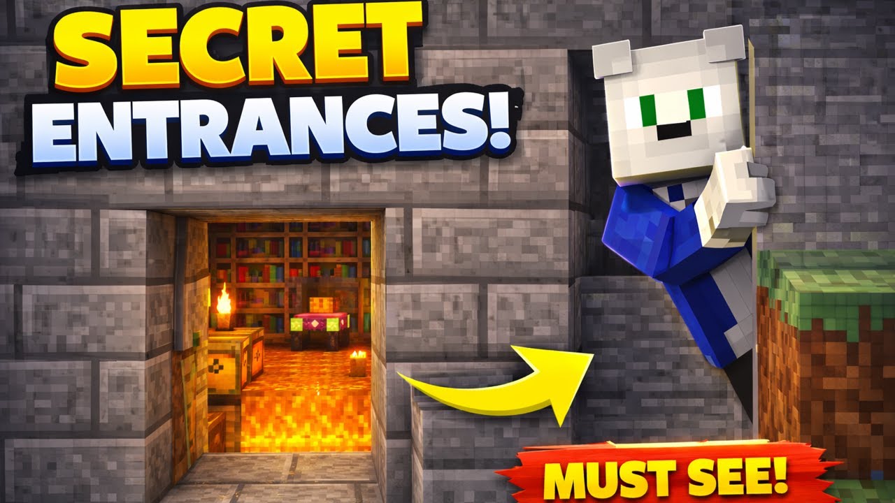 Minecraft: 10 Secret Entrances You Must SEE!!