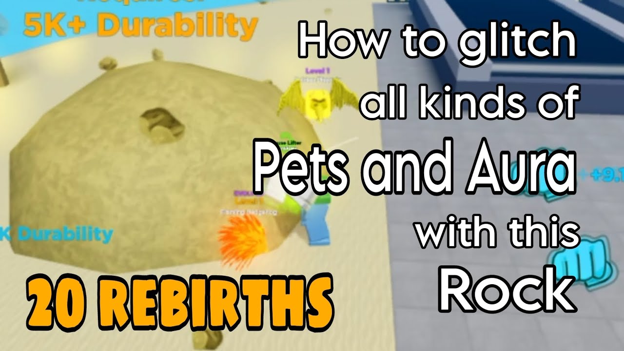 20 rebirths on 5k Rock | How to glitch All Kinds of Pets and Aura Muscle Legends - roblox