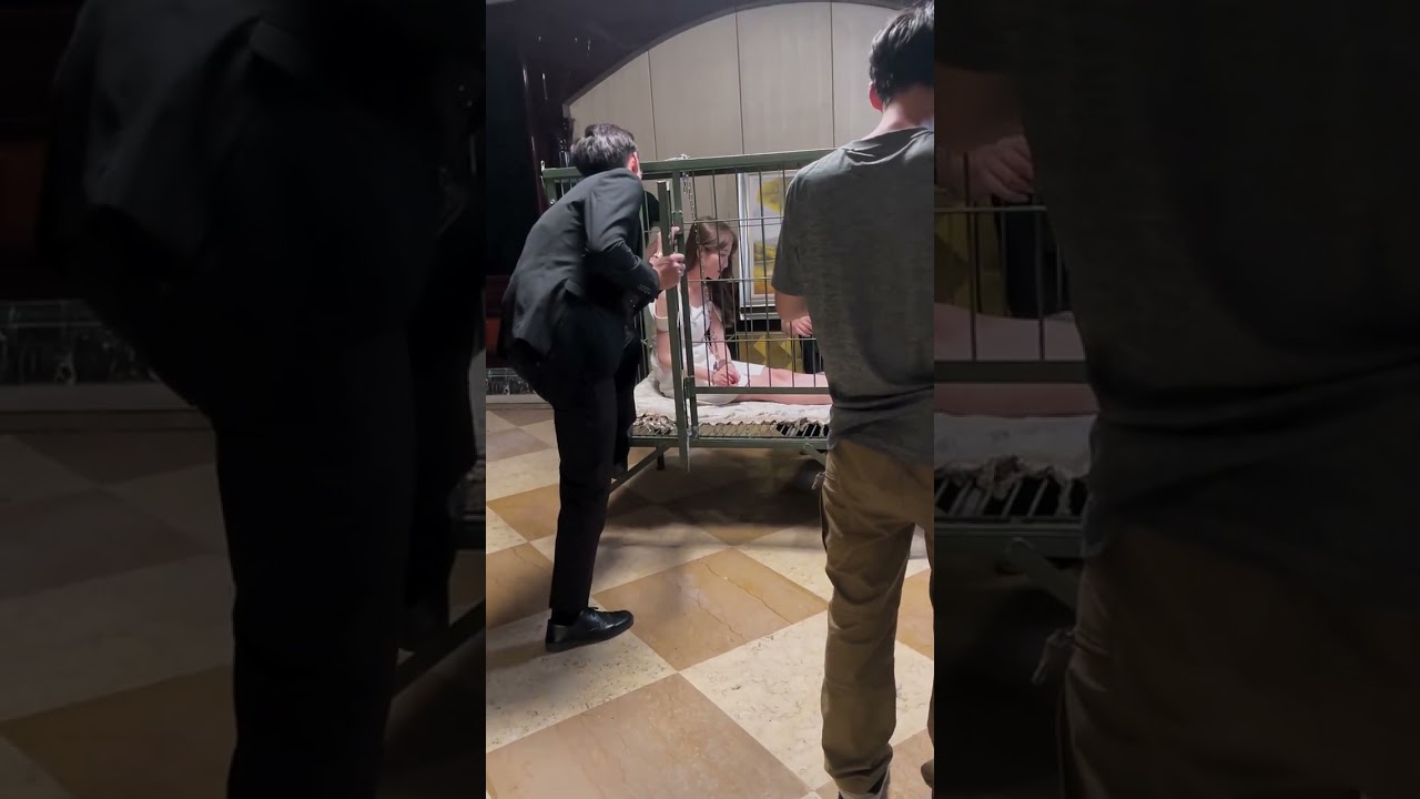 Actress was locked in a dog cage 