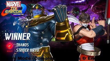 Marvel vs Capcom Infinite - Arcade Mode - Thanos & Strider Hiryu (Complete)