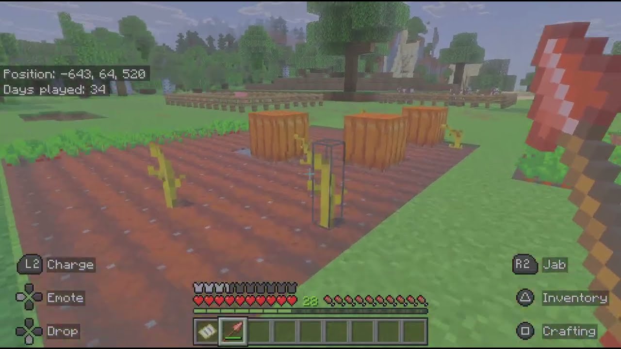 Minecraft- Farming and Spear Hunting.