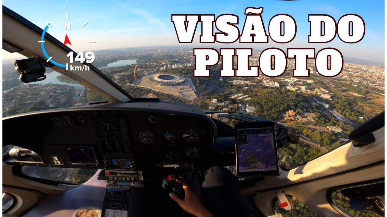 Voo com Visão do Piloto. Helicoptero Esquilo B3e! Helibh/Pampulha