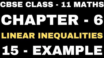 15 Example Exercise 6.3 l Chapter 6 Linear Inequalities exercise 6.3 example15 l Class11Maths l
