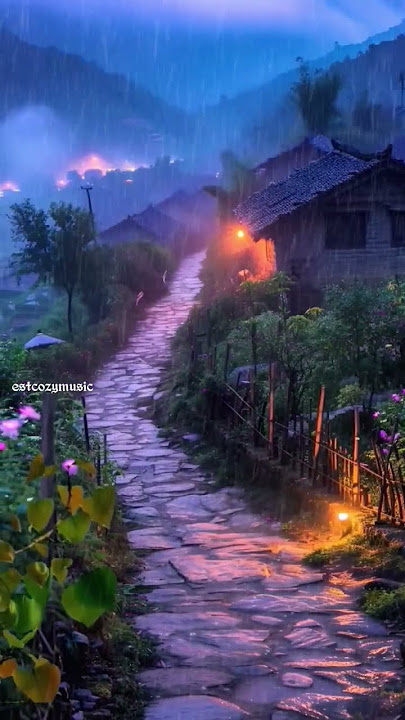 Rainy Night in a Cozy Mountain Cabin #rain #house #montain #heavyrain#short