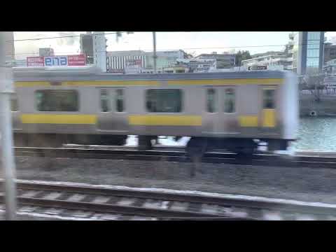 中央線 E233系 から外堀と総武線 E231系 を見る