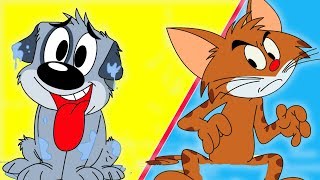 Bebek Bakıcılığı Köpek Yavrusu En İyi Arkadaş Sevimli Kedi Karikatürler