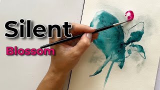 Blooming Abstraction | Acrylic Palette Knife &amp; Brush Painting on Watercolor Paper
