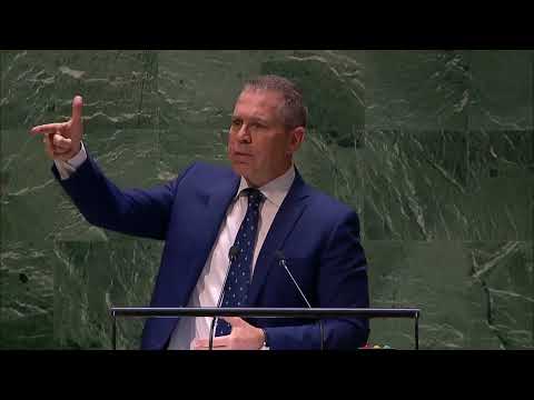 Gilad Erdan, Israel's Envoy to the UN delivers a strong message.