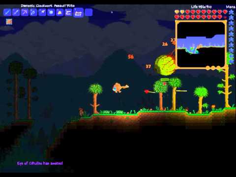Terraria killing cuthulu in 20 seconds